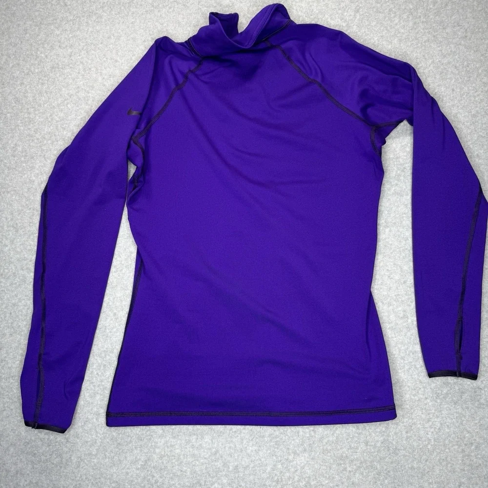 Nike Pro Hyperwarm 1/2 Zip Jacket Womens Large Fitted Purple 604885-504